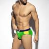 UXH Men's Colorblock Triangle Swim Briefs: Multi-Color, Flag-Inspired Design, Fitted and Sexy Shorts