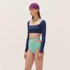 Two-Piece High-Waist Cut-Out Swimsuit: 2024 Korean Bikini for Slimming & Coverage