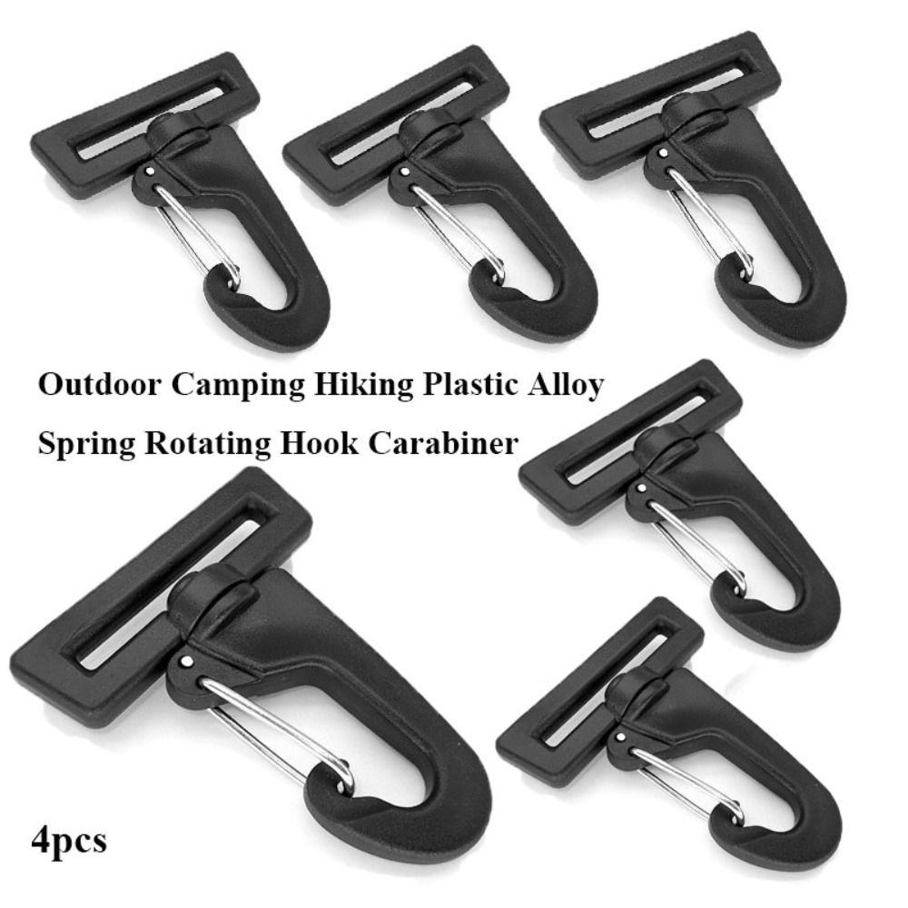 

25mm/38mm Plastic Alloy Carabiner Black Spring Rotating Hook Outdoor Tool