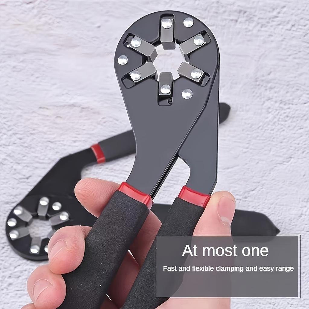 Professional Heavy-Duty Adjustable Wrench - Wide Jaw, All-in-One Tool for Plumbing & Home Fixes.