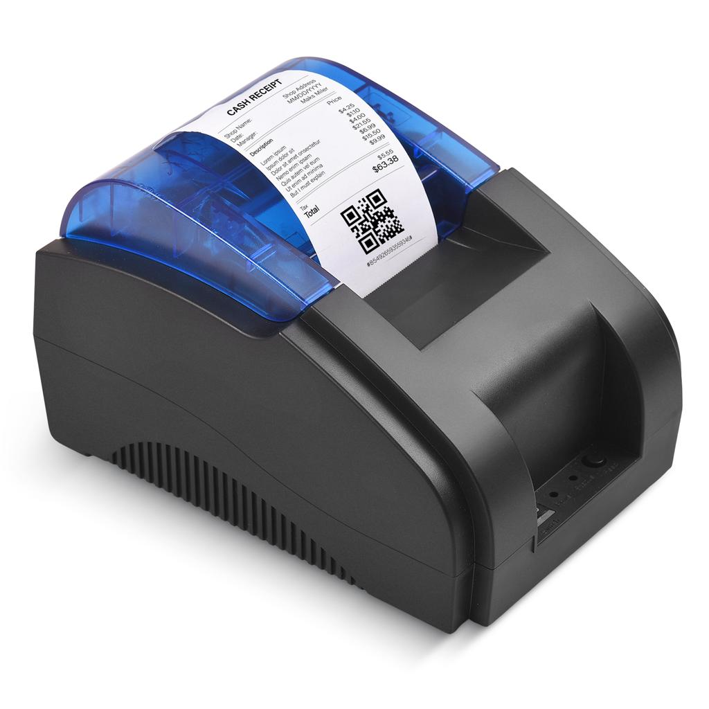 BISOFICE 58MM Desktop Receipt Printer USB+BT 203DPI Direct Thermal Printing Compatible with