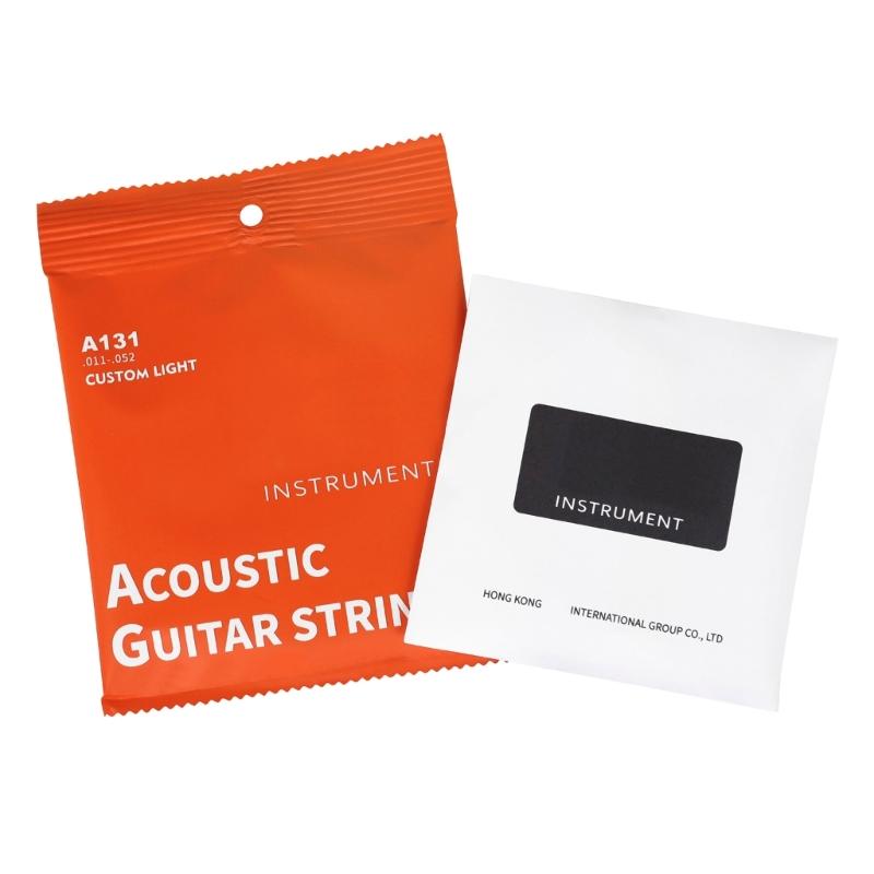 6Pcs 11-52 Folk Guitar Replacement String 6-string Acoustics Guitar Strings Strings Musical Instrument Accessories