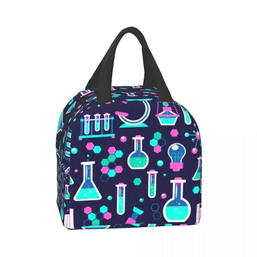 Pinke Wissenschaft Isolierte Lunch-Tragetasche für Frauen Chemisches Labor Chemie Technologie Tragbare Thermokühltasche Bento-Box