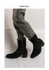 Men's Large Suede Leather Rivet Pointed Toe Ankle Boots - Medium Heel Fashion Knight Boots