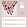 24Pcs Frosted Smoky Black Ripple Fake Nails Full Coverage Removable Press On Nails Finished Nail Stickers