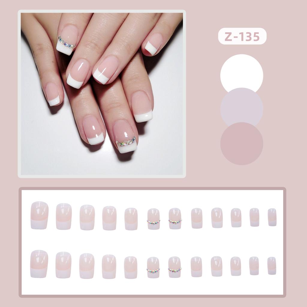 24Pcs Frosted Smoky Black Ripple Fake Nails Full Coverage Removable Press On Nails Finished Nail Stickers