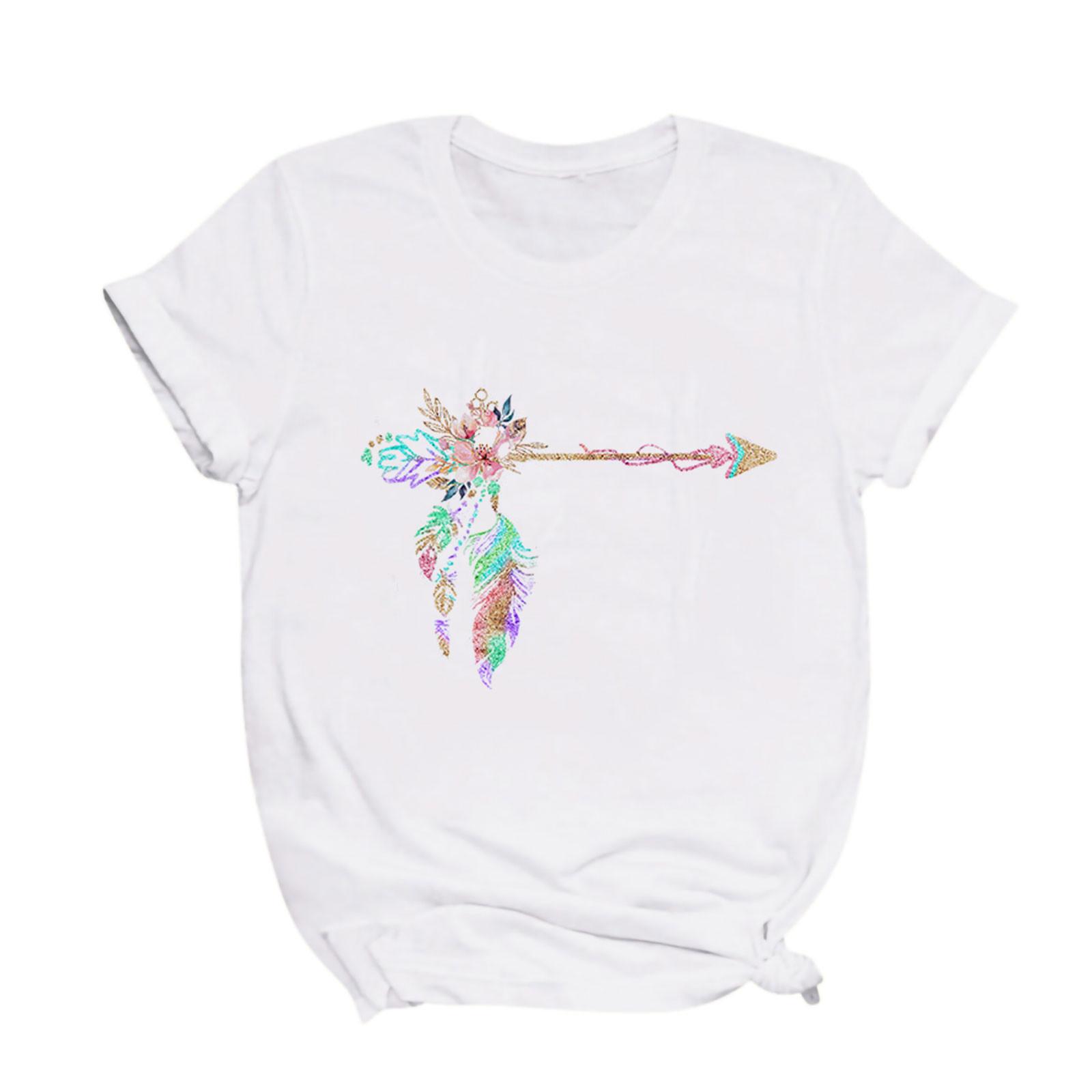

Women Flower Dreamcatcher T-Shirt Blouse Summer Streetwear Tops