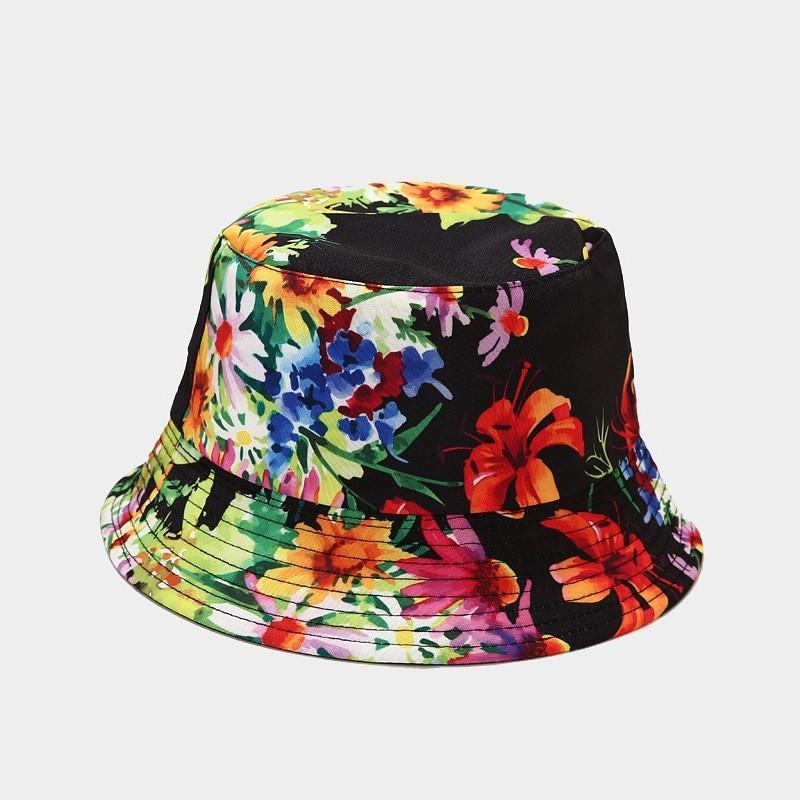 Classic Vintage Print Doublesided Sun Hat For Men Women Summer Outdoor Uv Protection