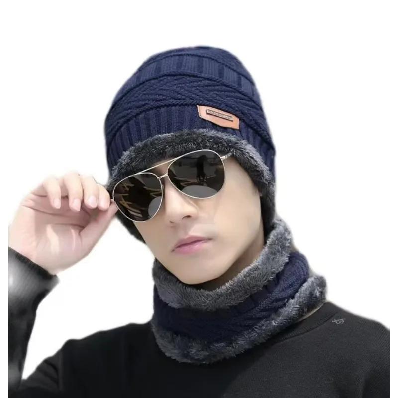 Winter Warm Hat Winter Beanie Men Women Wool Scarf Hat Outdoor Sports Sports Warm Knitted Thick Hat Warm Scarf Scarf Hat Set