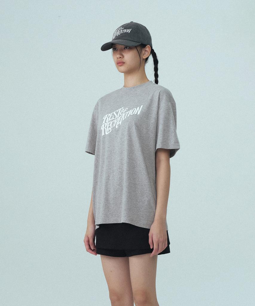 REST&RECREATION Oversized Wave Logo T-Shirt - Gray
