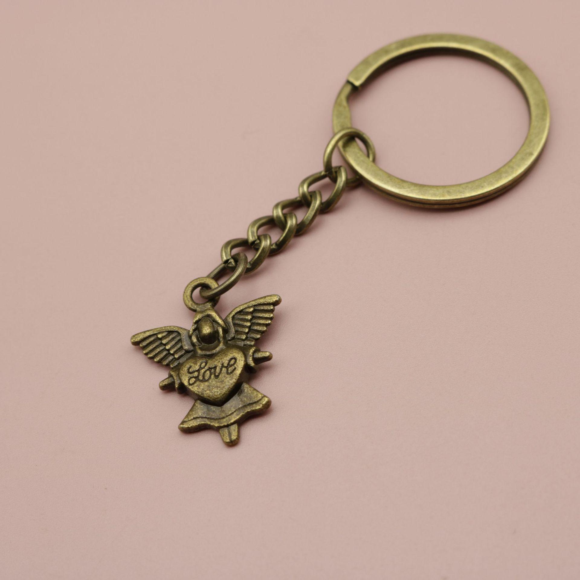 Popular Simple Angel LOVE Keychain Pendant бронзовый