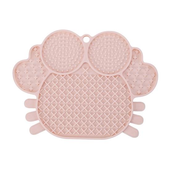 Silicone Dog Lick Mat with Suction Cup Anxiety Relief Crab Shape розовый