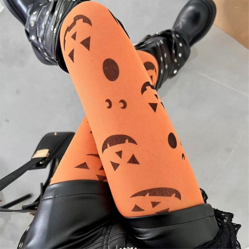 Halloween Pumpkin Socks Soft Breathable Nylon Costume Accessory For Parties