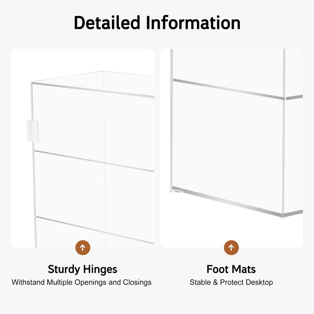 Acrylic Display Case 4-Tier Lockable Cabinet, Clear Showcase for Funko Pop Figures, Mini Cars, Collectibles Storage and Display