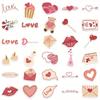 58pcs Valentine's Day Love Stickers, Reusable Vinyl Decals for Laptops, Water Bottles, Phone Cases, Guitars - Cartoon Design