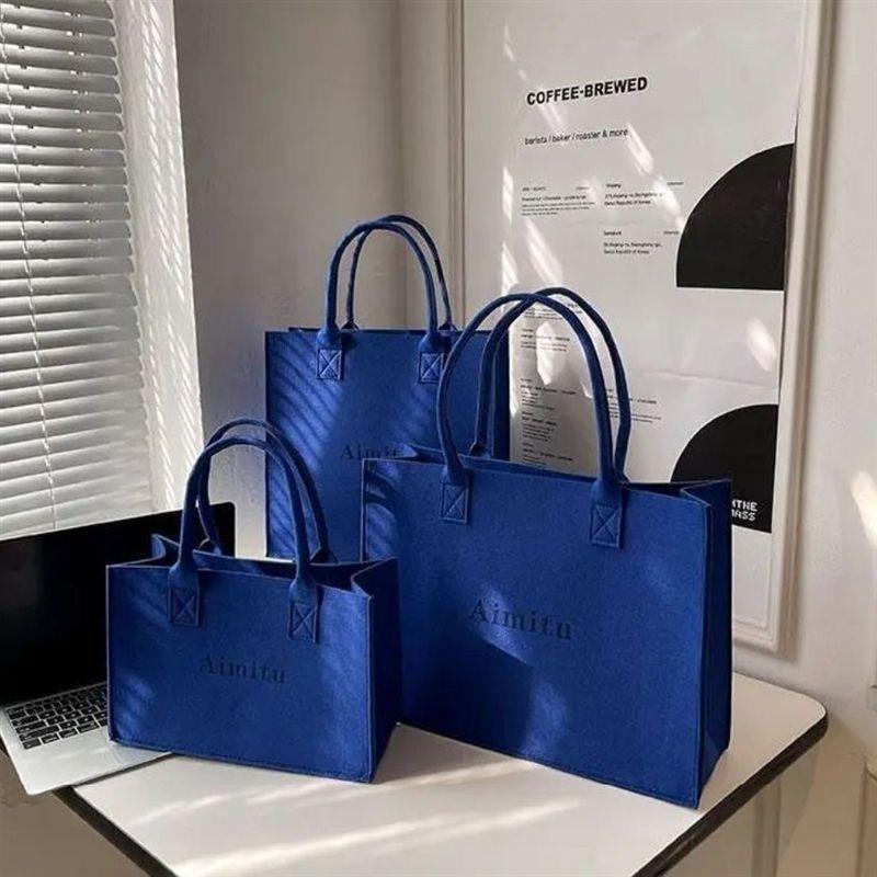 Large Capacity Felt Tote Bag for Shopping and Apparel