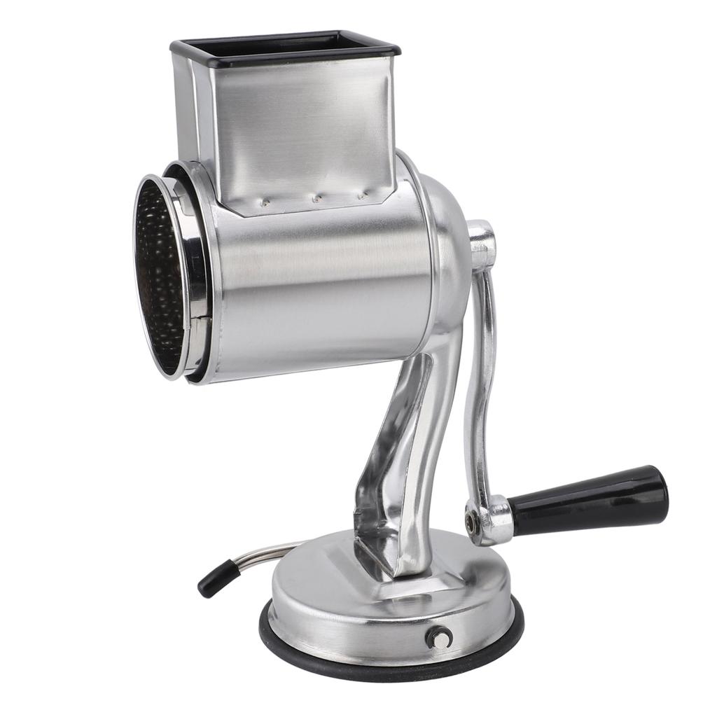 Manual Cheese Grater Shredder Stainless Steel Kitchen Hand Crank Grinder with 5 Interchangeable Blades and Handle for