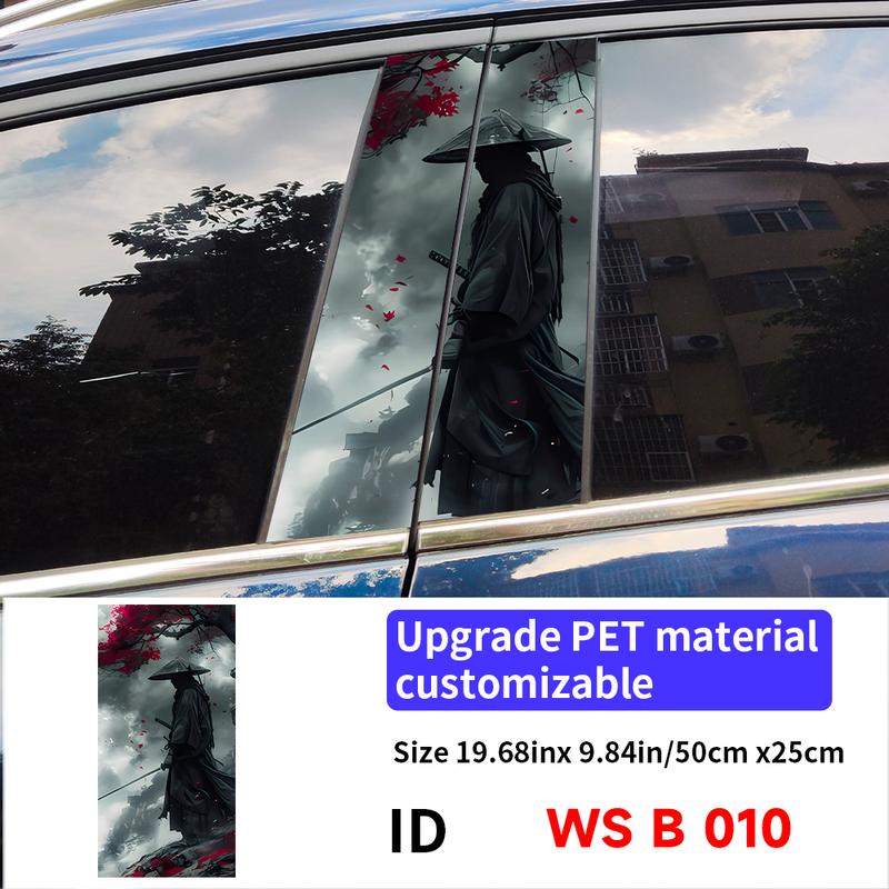 Samurai Car Stickers Waterproof Auto B Pillar Decor Cover Scratches Durable Car Doors Pillar Vinyl Decals Vehicle Decors