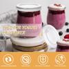 Hoolerry 10 Pcs Yogurt Jar Lids Set 2.64 Inch Clear Plastic Food Storage Replacement Lids Covers Compatible with Oui Yogurt Jars for Coffee Cookie