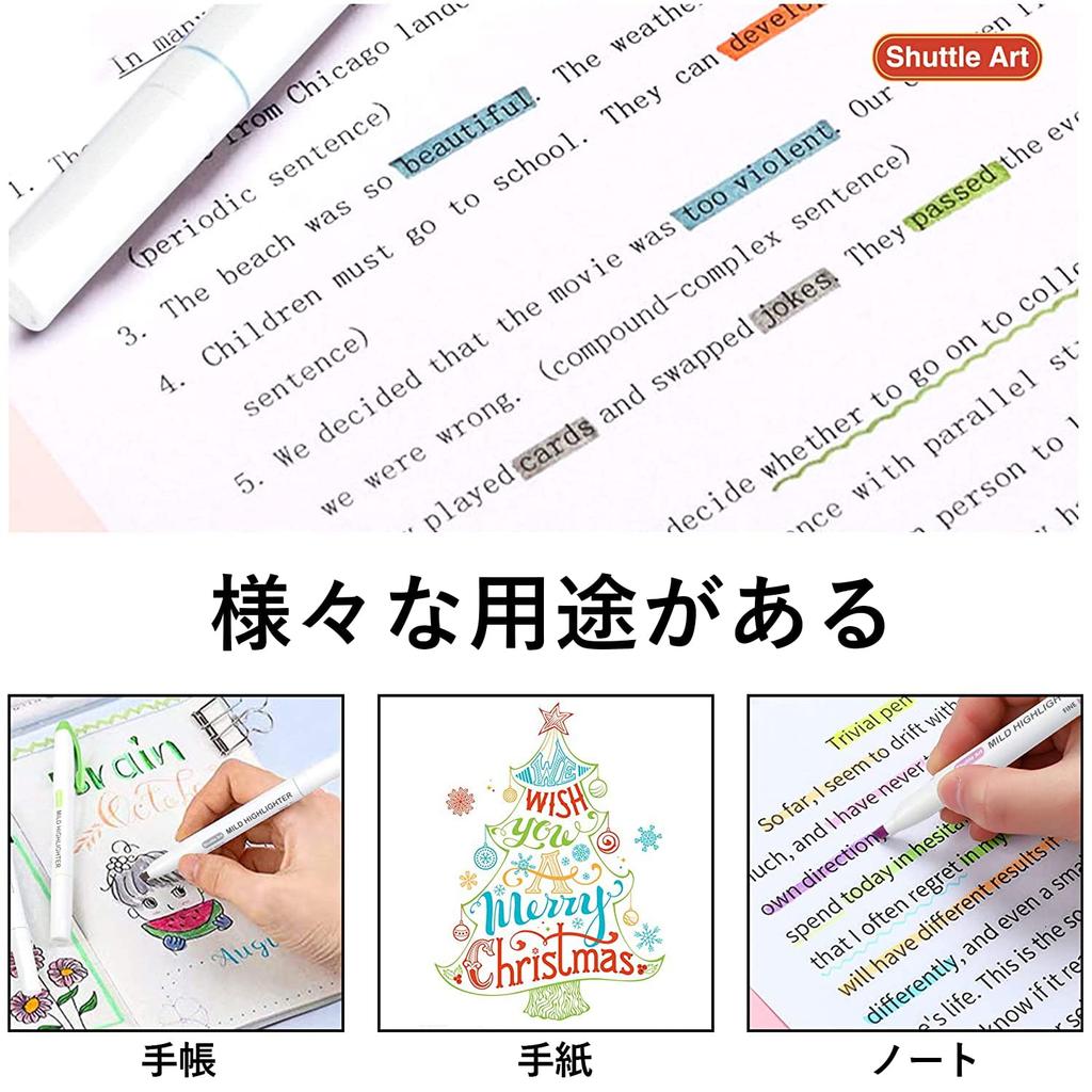 Shuttle Art Highlighter Mjuk 30 Highlighter Linje Pastell Extra Mejsel Snabb För Dagbok Kontor Set, Färg, Färger, Markör, Markör, Vattenbaserad, Färger,
