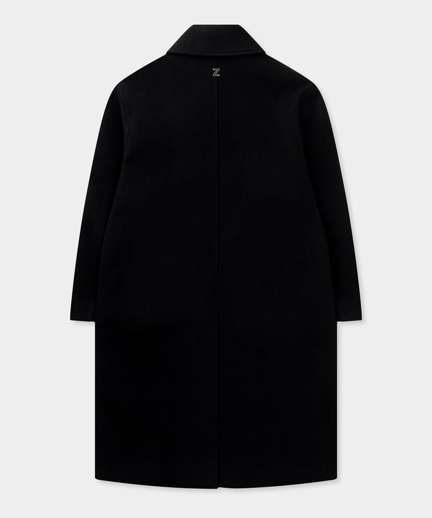 Zensai High-Neck Long Coat Black