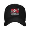 Gorra Unisex para Mujer Bandera de Suiza Retro Gorras de Béisbol Ajustable Ropa Casual