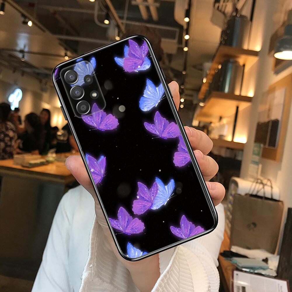 Beautiful Butterfly Pattern Phone Case Hull For Samsung Galaxy A70 A50 A51 A71 A52 A40 A30 A31 A90 A20E 5G A20s Black Shell Art