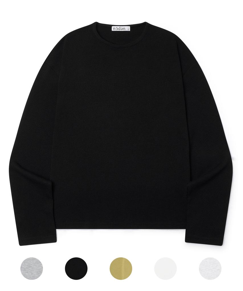 Nodeun Waffle Round Crop Long Sleeve - 5 Colors