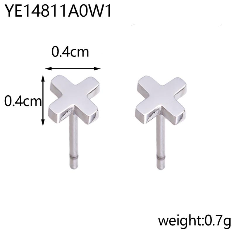 CARLIDANA Simple Design Geometric Rose Gold Plated Earrings Stainless Steel Rectangle Square Stud Earrings for Women Jewelry