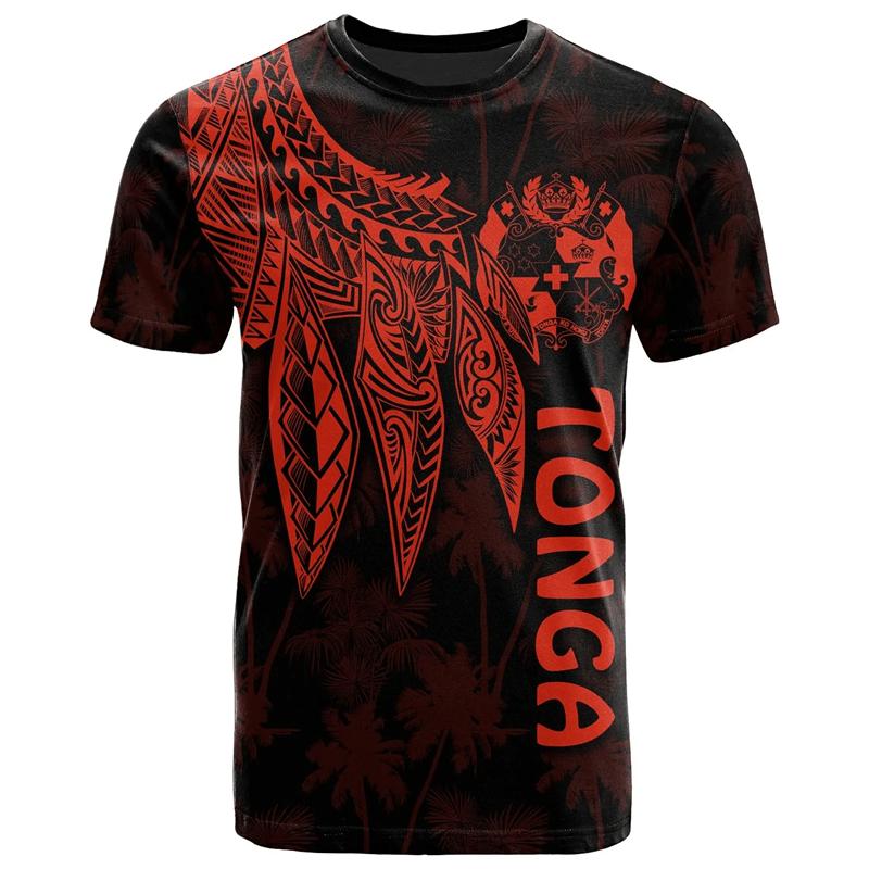 Polynesia Style Tonga Emblem 3D Printing T Shirt For Men Women Tonga National Day Casual Fashion T-shirts Male Clothing Tees Top