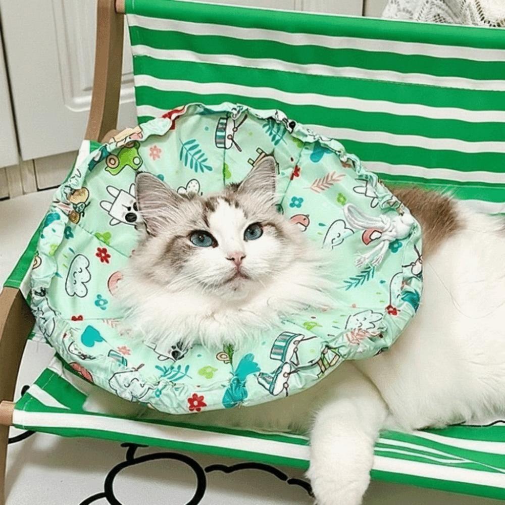 Cartoon Pattern Cat Elizabethan Collar Adjustable Cat Recovery Collar for Cats Dogs