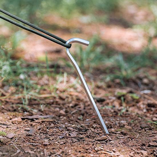 4Pcs Aluminum Tent Stakes Pegs Rustproof Corrosion Resistant Hexagon Rod Lightweight Canopy Stakes Pegs