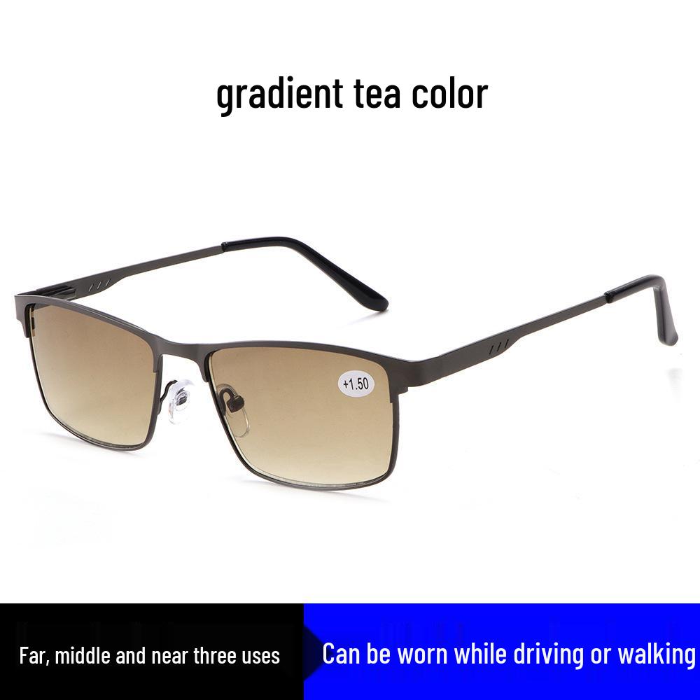 

Мужские прогрессивные мультифокальные очки для чтения: Двойное использование для дали и близи, защита от УФ-излучения и синего света 200° Multifocal