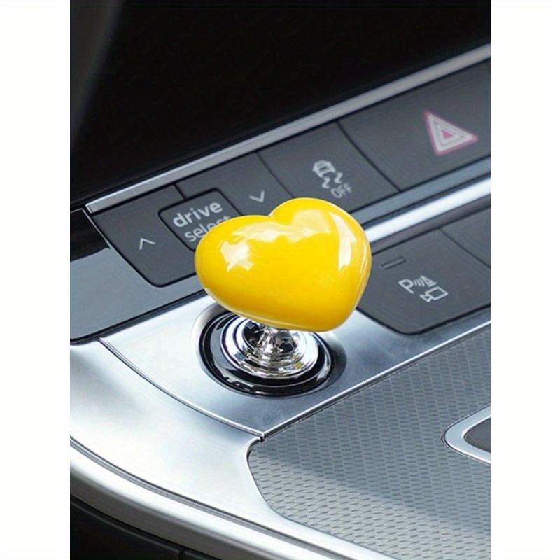 1pc Heart Shaped Car One Key Start Button, Personalized and Creative Ignition Ring Button Decoration