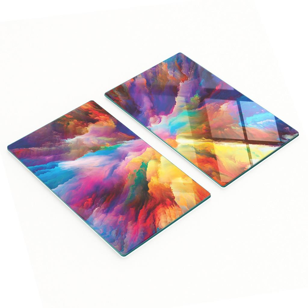 Multifunctional Decorative Glass Boards Explosion of Colors 2x30x52 cm