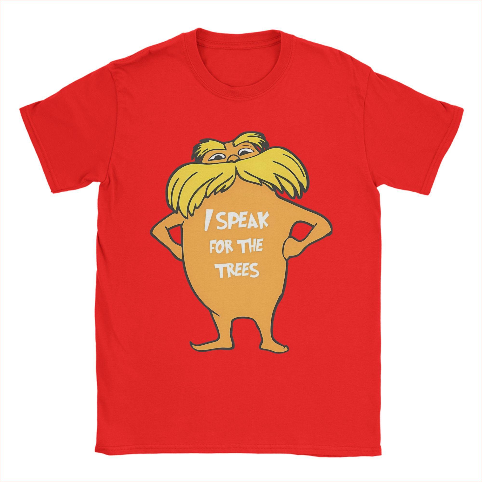 Men s Ashby Lorax I Speak For The Trees So Cute T Shirts Cotton Tops Creative Short Sleeve O Neck Tees Gift Idea T-Shirts S