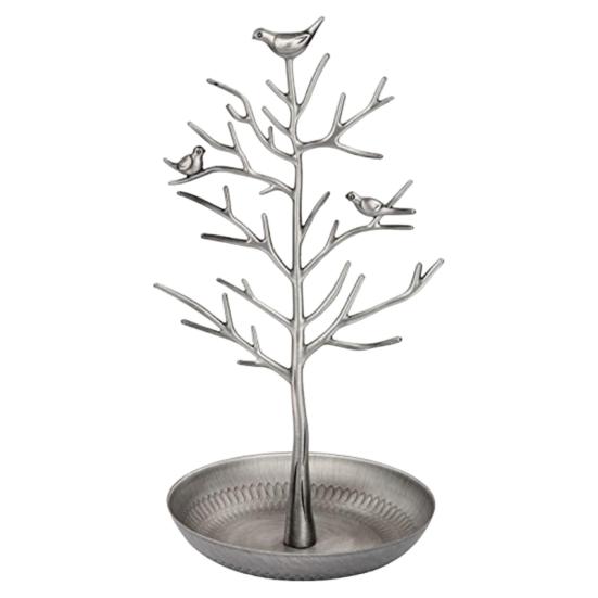 Vintage Bird Tree Jewelry Holder Trinkets Keys Earring Necklace Ring Bracelet Jewelry Accessories Display Organizer Stand Metal Storage Rack