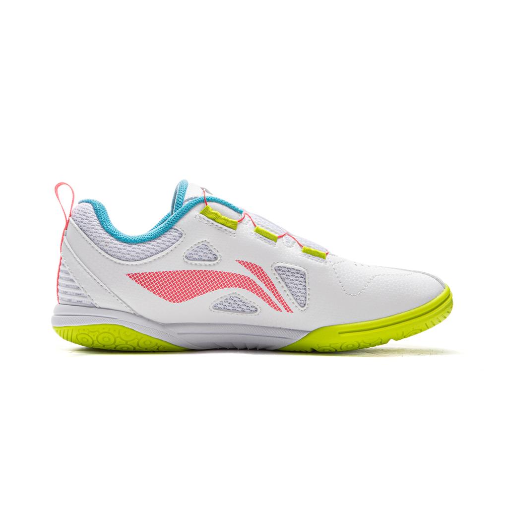 New LiNing Table Tennis Series Low Top Kids' Training Shoes White/Fluorescent Flame Red Kids' APTU017-4