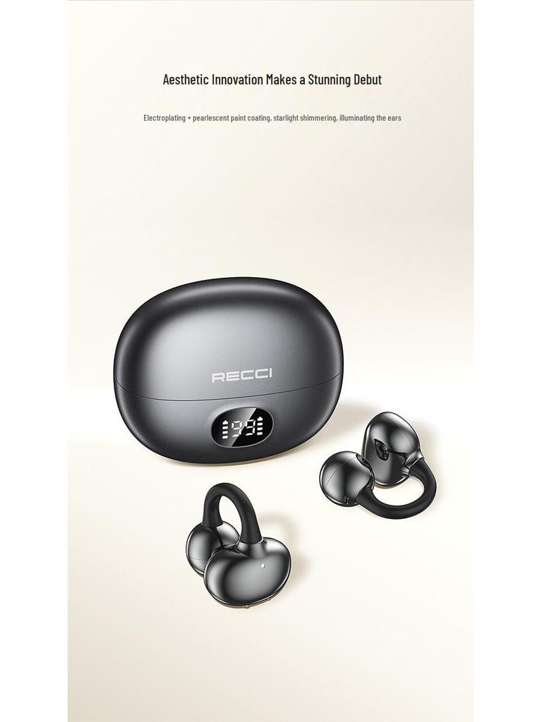 Recci REP-W101 True Wireless Bluetooth Earphones with Ear-Clip & Digital Display