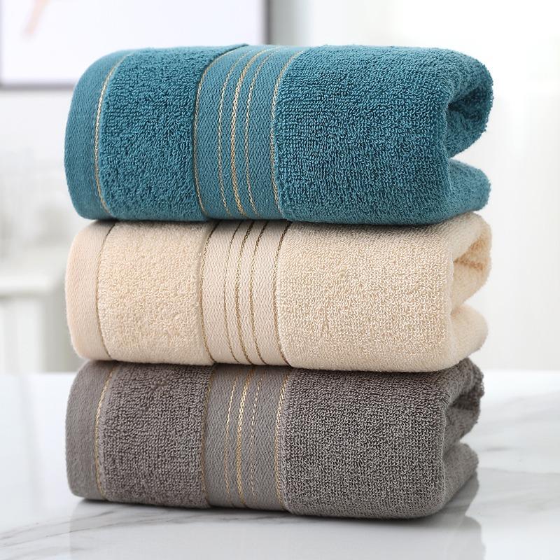 Thickened Cotton Towel with Strong Water Absorption Universal Towel for Adults and Children Solid ColorSkin Friendly Towel