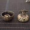 Vintage Metal Incense Burner | God of Wealth Design | Multi-Occasion Gift for Christmas, Valentine's Day, Antique Finish Home Decor