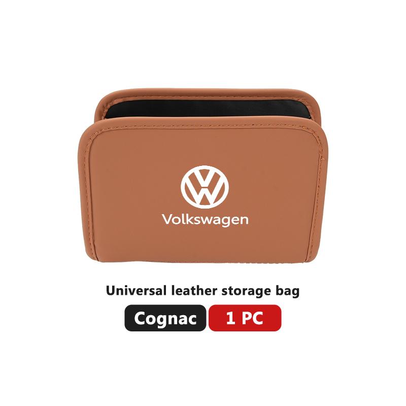 Valve Stems Caps Car Leather Bag Portable Auto Storage Organizer Trash Bin For Volkswagen VW Golf 4 5 6 7 Polo Jetta Sagitar Mag zd5