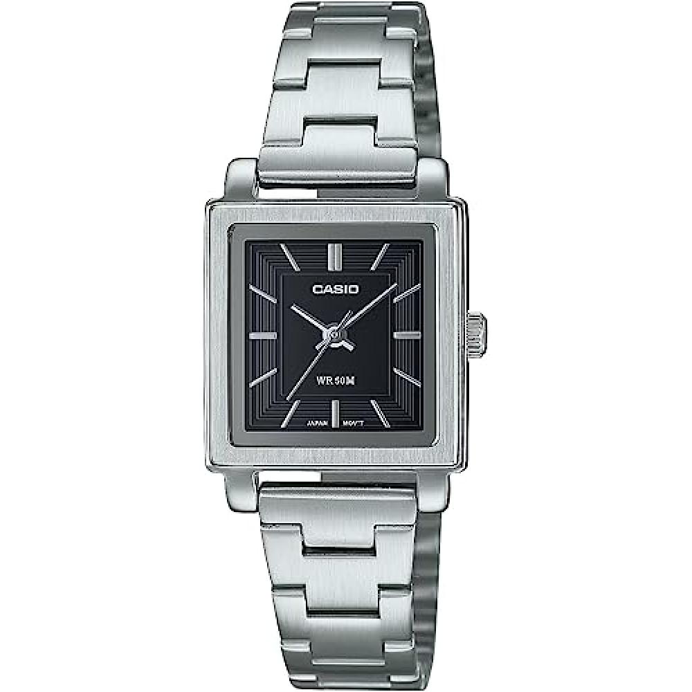 

[Casio] CASIO Стандартные женские наручные часы из нержавеющей стали LTP E176D 1AV Черный металлический браслет Модель Overseas []