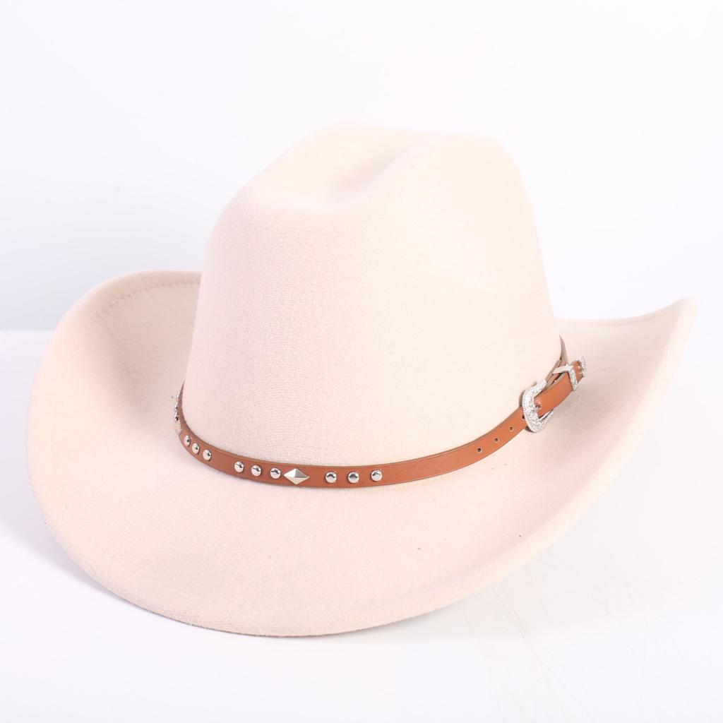 Beliebte europäische und amerikanische Mode OL-Stil einfarbiger Cowboyhut Herren und Damen High-End Zylinder Jazzhut Filzhut