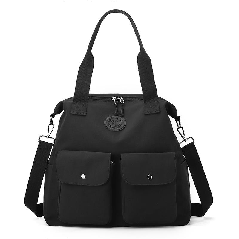 

Женская сумка-тоут большой вместимости, сумка через плечо, сумка-хобо, многосекционная сумка на плечо чёрный