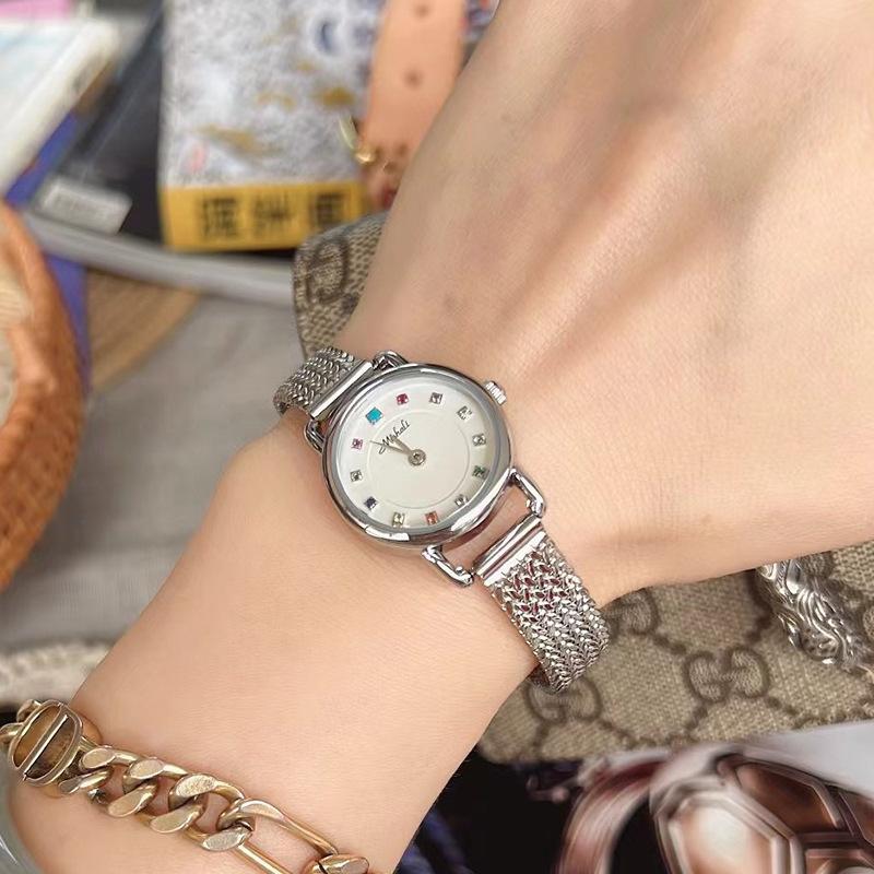 Niche Design Color Scale Small Dial Spike Belt Atmospheric Women S Steel Belt