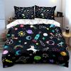 Fantasy Space Unicorns And Stars Print Bedding Set 1 Duvet Cover 2 Pillowcases For Adult And Children Luxury Gift Full Size