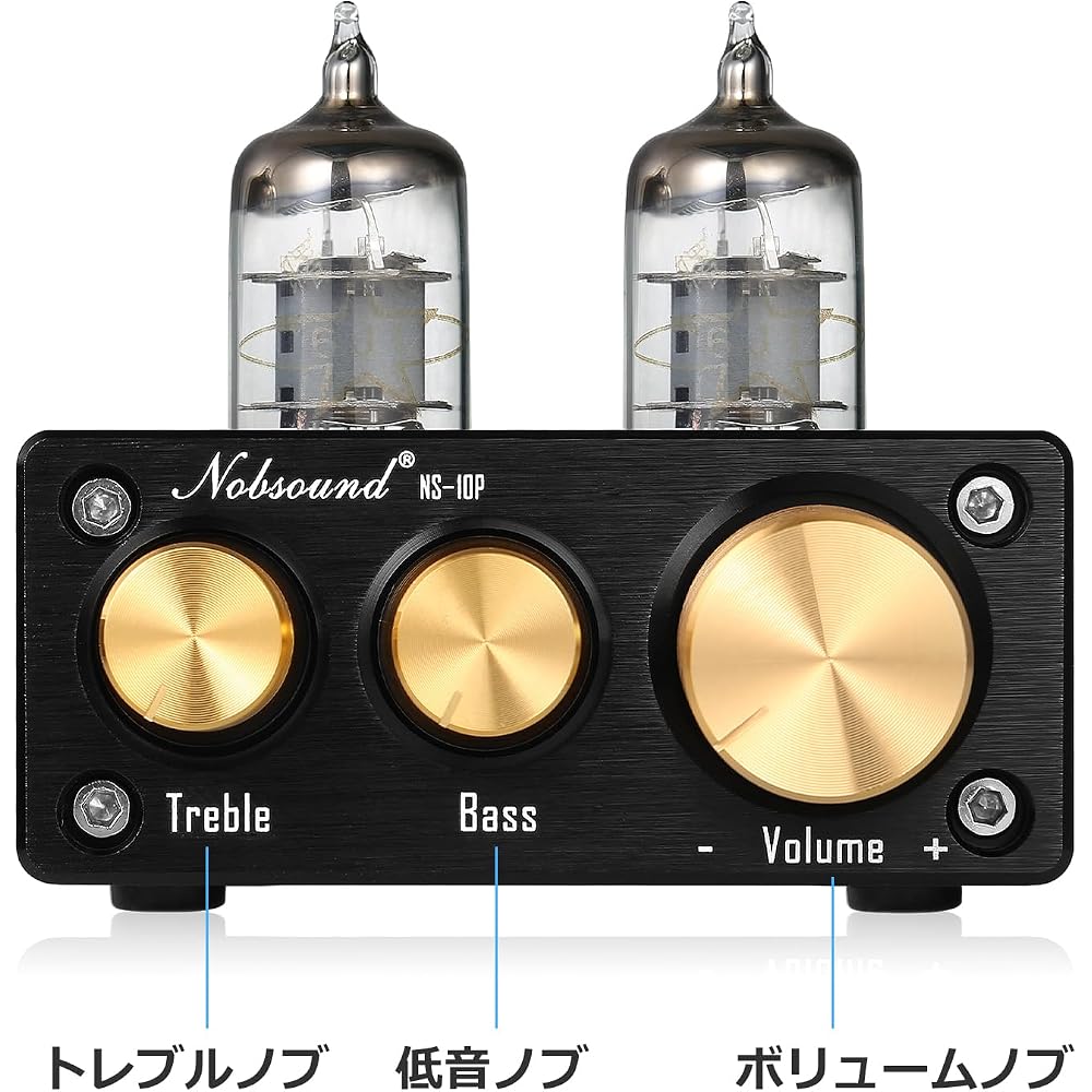 Nobsound NS-10P Mini Röhrenvorverstärker Hi-Fi AUX Line Vorverstärker mit Bass-Höhen-Regelung