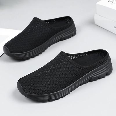 Women's Slippers, Plus Size Sandals Summer Single Mesh Hollow Out Fashionable Non Slip Comfortable and Cool Slippers