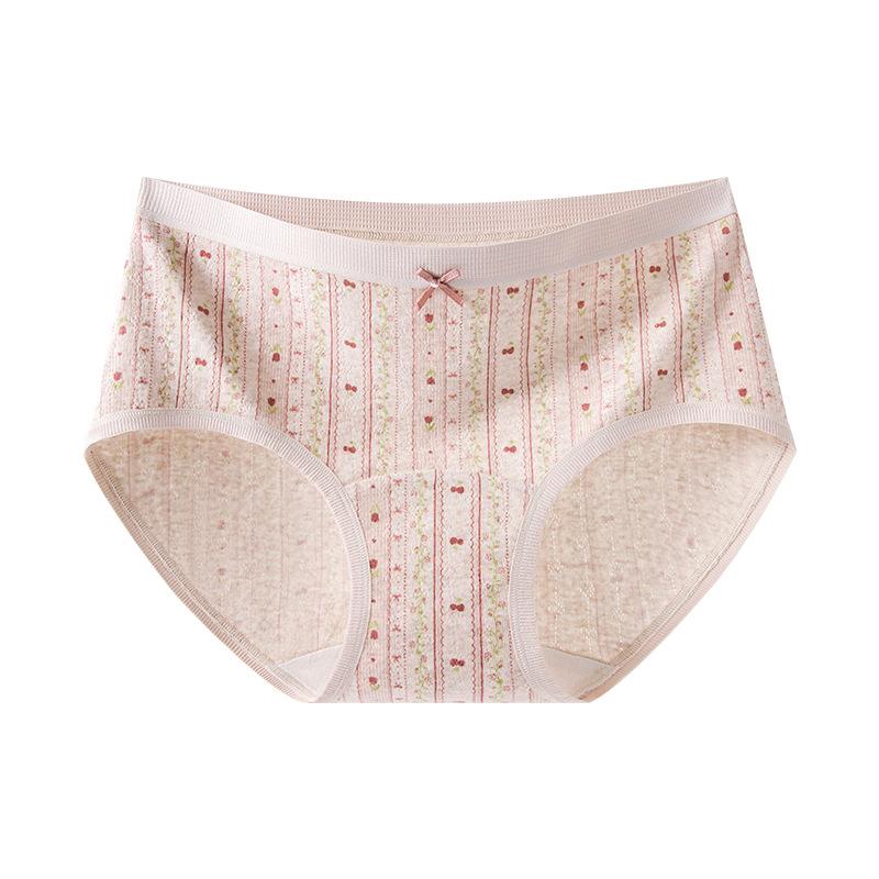 

Женское весенне-осеннее милое цветочное нижнее белье из чистого хлопка, 10A, антибактериальная ластовица, удлиненная ластовица, завышенная талия XL фиолетовый